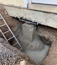 Nachgründung Vereinshaus USV Plainfeld - erreichte Gründungstiefe bis 14 Meter